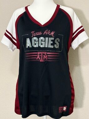 Texas A&M Aggies Gameday Black Maroon Rhinestone Football Team Jersey Size XL